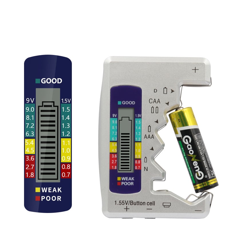 🔥50% OFF NOW🔋Portable Digital Battery Tester‑Universal Checker for All‑Size Household Batteries