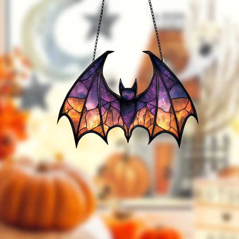 Gothic Bat Window Hanging: Mythical Creature Acrylic Decor