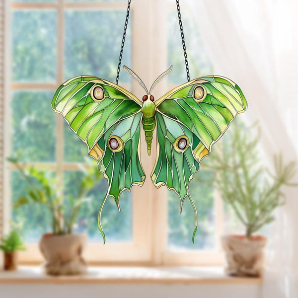 Luna Moth Acrylic Window Hanging: Mica Flower Ornament