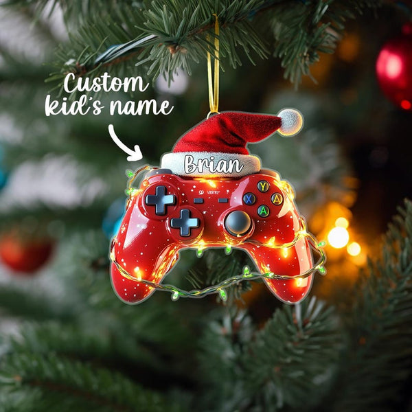 Custom Name Gaming Ornament: Christmas Light Controller, Gamer Gift