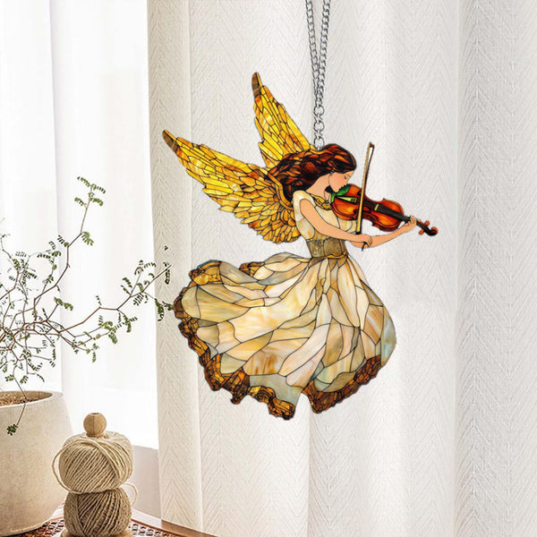 Christmas Angel Acrylic Ornament: Whimsical Window Hanging