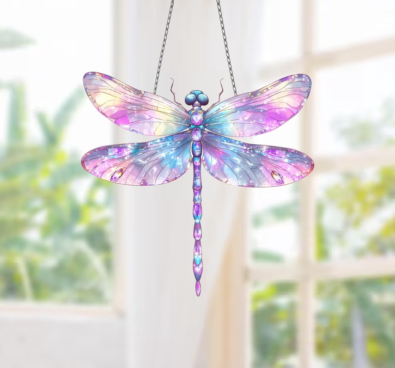 Celtic Dragonfly Window Hanging: Acrylic Nature Decor