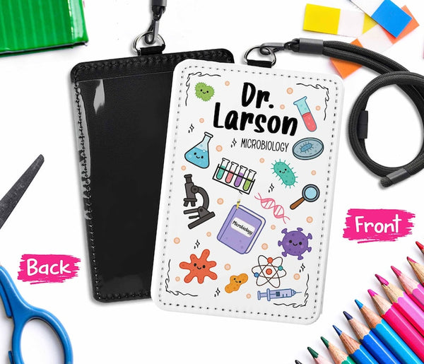 Personalized Microbiologist ID Badge Holder: Funny Science Lanyard