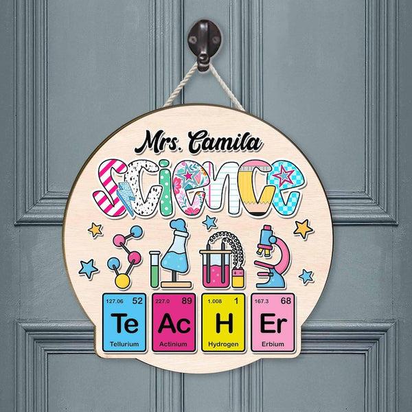Custom 3D Science Teacher Name Sign: Personalized Classroom Door Hanger