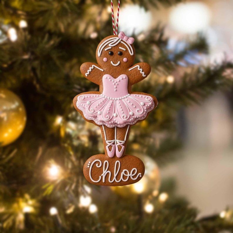 Personalized Ballerina Gingerbread Ornament - Christmas Ballet Gift