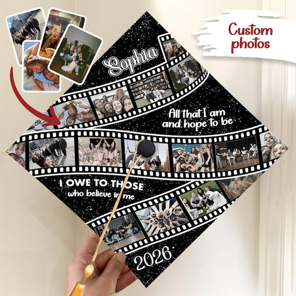 Custom Photo Graduation Cap Topper, Acrylic Grad Cap Decoration