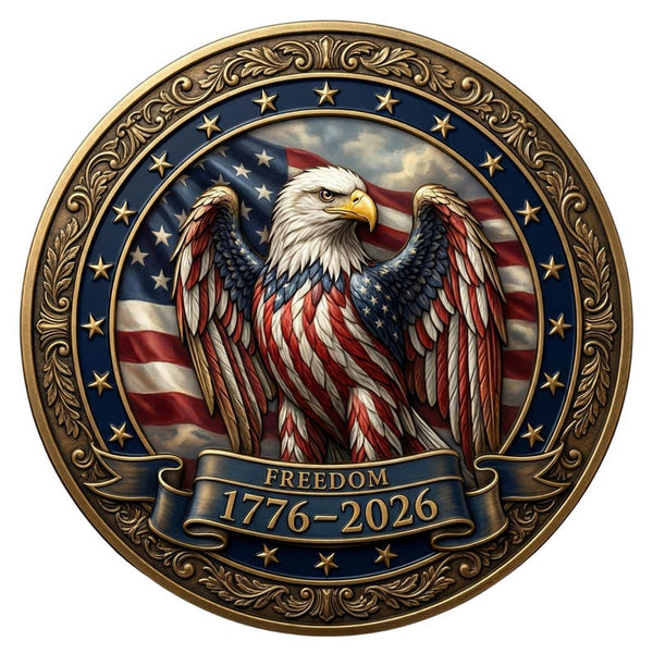 Freedom Eagle Metal Sign – Patriotic American Flag Wall Art, Vintage Americana Decor