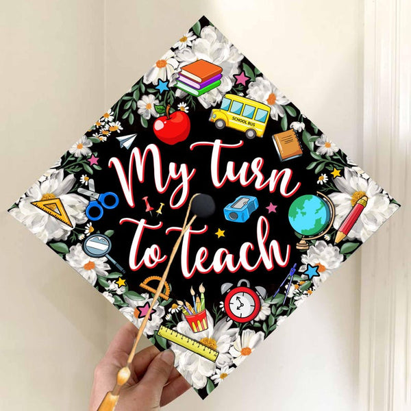 Custom Acrylic Graduation Cap Topper, Future Teacher Design, Elementary Education