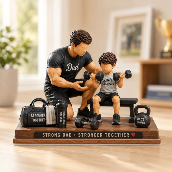 Personalized Strong Dad Workout Keepsake, Father Son Fitness Gift