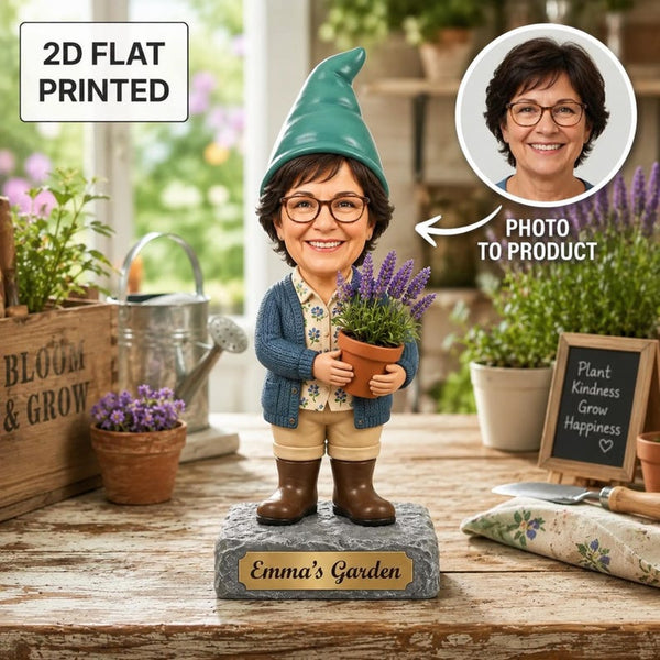 Custom Grandpa Photo Garden Block – Personalized Keepsake Gift (2D Flat Printed)