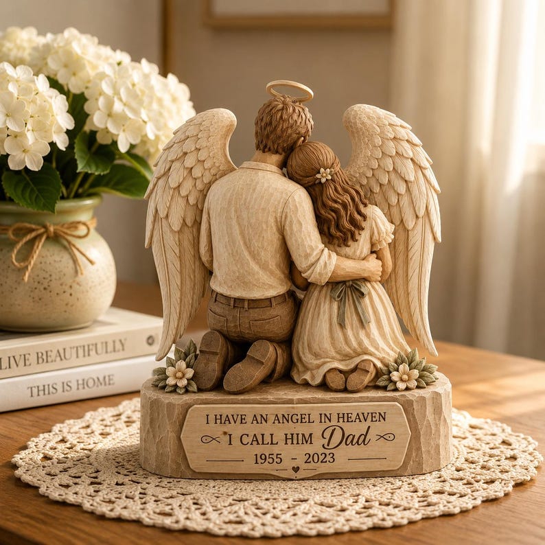 Memorial Wooden Block, Dad Loss Keepsake, Son Remembrance Sign, Father's Day Gift