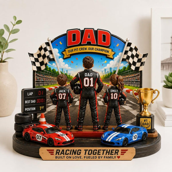Personalized Racing Dad Family Decor, Motorsport Pit Crew Sign, Fastest Dad Gift