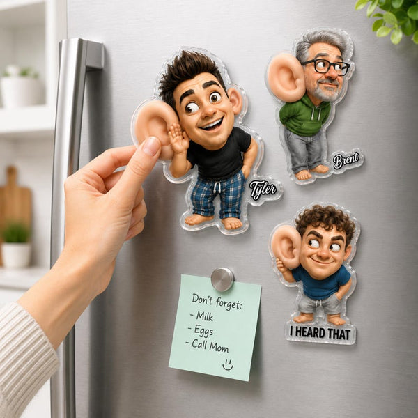 Custom Funny Big Ear Fridge Magnet – Personalized Acrylic Magnet with Squishy Ears