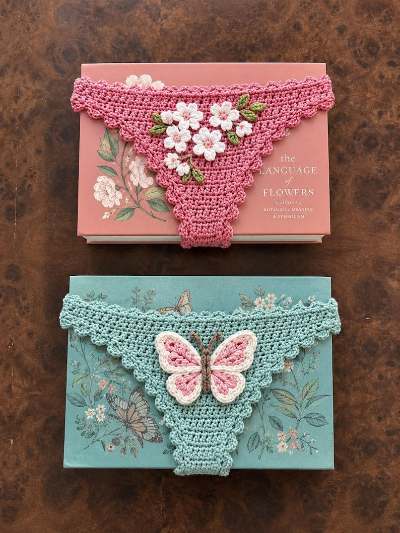 BookTok Viral Crochet Bookmark, Funny Book Thong for Readers, Handmade Panty Bookmark, Cute Book Lover Gift