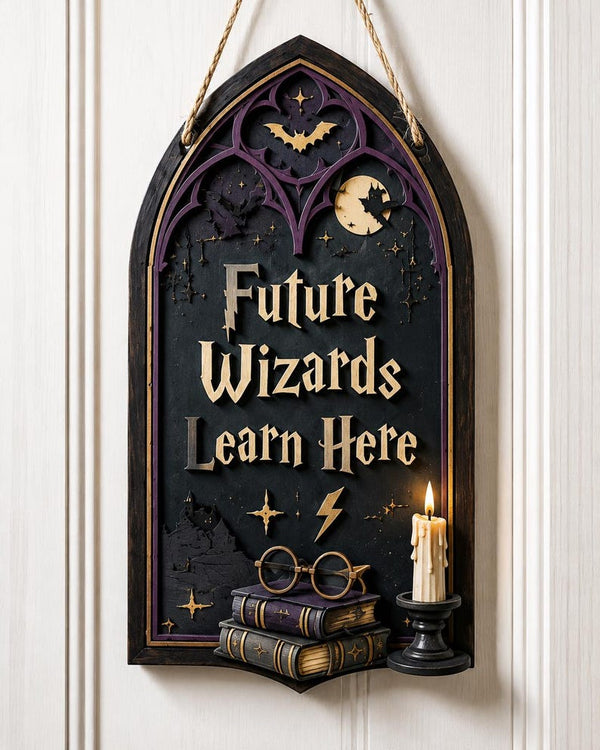 Wizard Teacher Door Sign, Personalized Classroom Name Sign, Magical School Decor, Custom Wooden Teacher Wall Plaque
