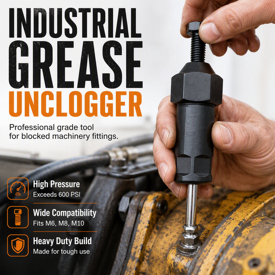 Heavy-Duty Grease Fitting Unclogger Tool – 600 PSI