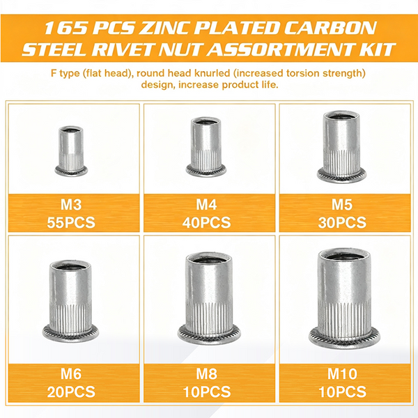 Knurled Rivet Nut Assortment Kit