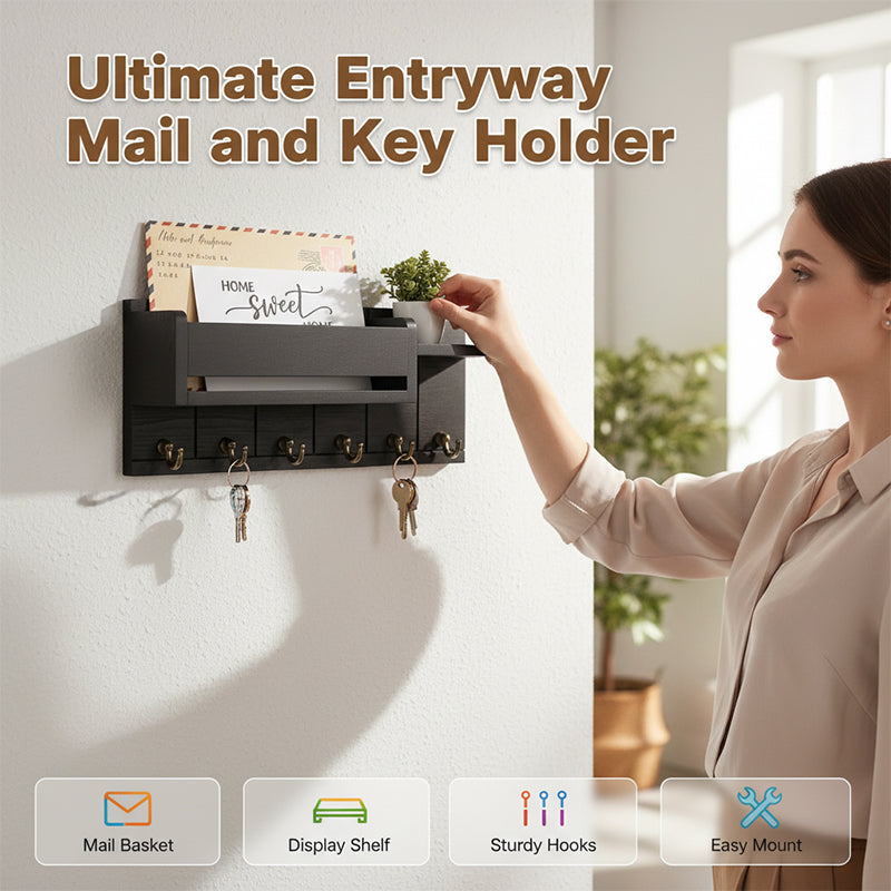 🔥2026 Sale — Over 25 700 Sold!🎉Wall‑Mounted Mail & Key Holder (Copy)