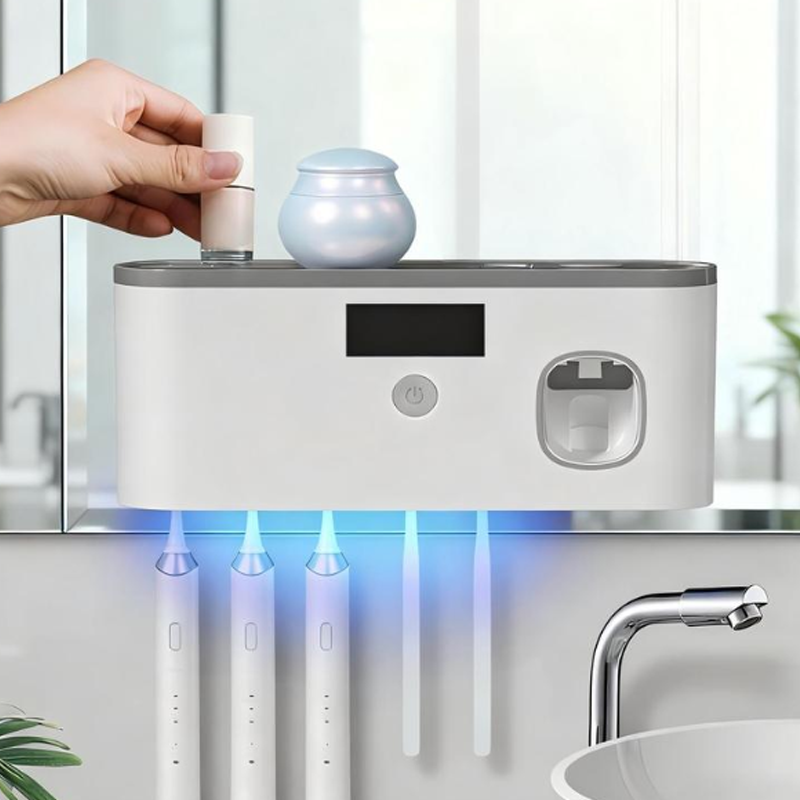 Hygienic Family Toothbrush Station with UV Light