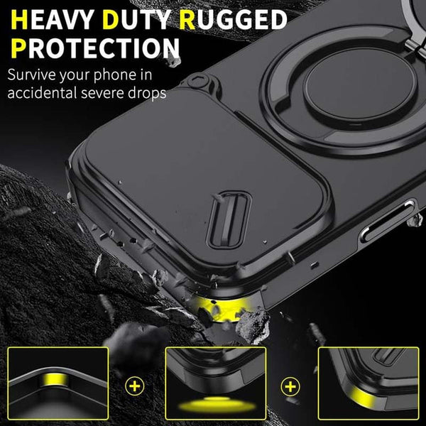Magnetic Phone Case with Ring Stand For iPhone