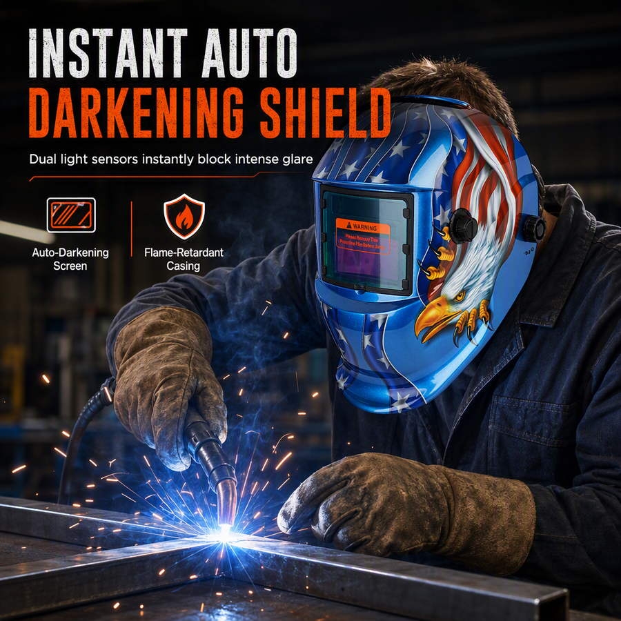 Solar Powered Auto Darkening Welding Helmet Protective Mask for TIG MIG Welding