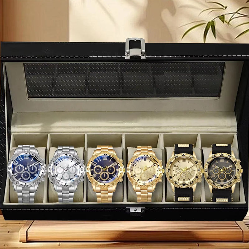 6 PCS Men's Exquisite Watches Gift Set